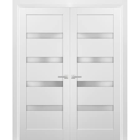 Sartodoors Double French Interior Door, 84" x 84", White QUADRO4113DD-WS-8484
